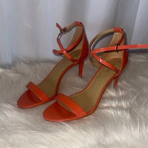 Elegant Orange Strappy Heels